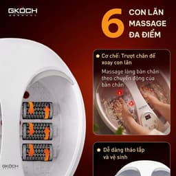 Bồn Ngâm Chân Massage GKÖCH Germany SS-606D, Làm Nóng Nước 30-45°C, Sục Khí Rung, Có Hẹn Giờ 2