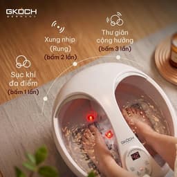 Bồn Ngâm Chân Massage GKÖCH Germany SS-606D, Làm Nóng Nước 30-45°C, Sục Khí Rung, Có Hẹn Giờ 5