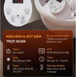 Bồn Ngâm Chân Massage GKÖCH Germany SS-606D, Làm Nóng Nước 30-45°C, Sục Khí Rung, Có Hẹn Giờ 7