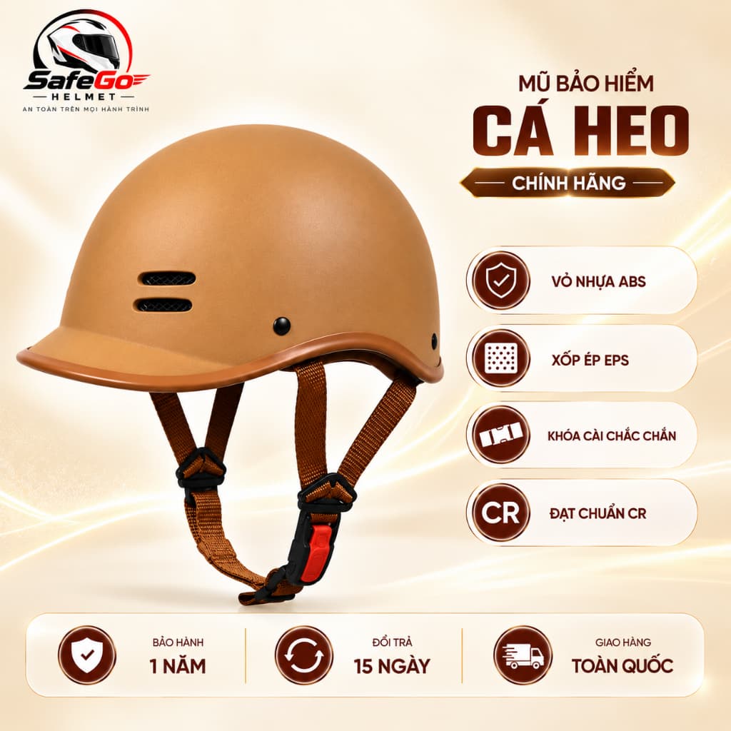 Mũ Bảo Hiểm Cá Heo Kiểu Dáng Thời Trang, Năng Động - Size 52-58 cm, Đủ Màu Sắc