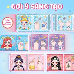 Sách Tiệm làm đẹp - Công chúa cổ tích (200+ stickers dễ thương) - Sách bóc dán sticker cho bé gái 4