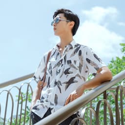Áo Sơ Mi Nam Ngắn Tay DGC Họa Tiết Lá Cao Cấp - Chất Liệu Thoáng Mát, Phom Rộng Thoải Mái SASNBD154M 2
