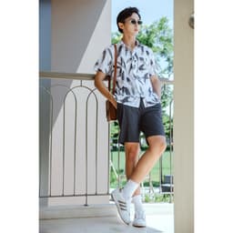 Áo Sơ Mi Nam Ngắn Tay DGC Họa Tiết Lá Cao Cấp - Chất Liệu Thoáng Mát, Phom Rộng Thoải Mái SASNBD154M 6