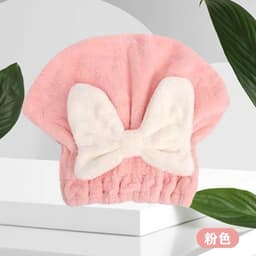 Mũ ủ tóc siêu thấm nước có nơ dễ thương - Đỏ - Đỏ 1