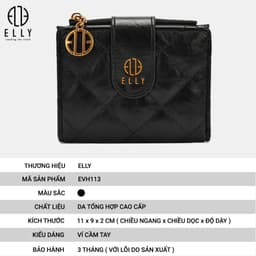 [Tặng hộp 20.10] Ví nữ ELLY EVH113 ví cầm tay da tổng hợp cao cấp nhỏ gọn thời trang thanh lịch 2