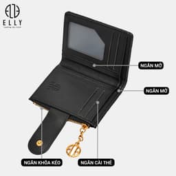 [Tặng hộp 20.10] Ví nữ ELLY EVH113 ví cầm tay da tổng hợp cao cấp nhỏ gọn thời trang thanh lịch 5