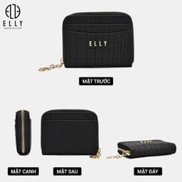 [Tặng hộp 20.10] Ví nữ ELLY EVH114 ví cầm tay da tổng hợp cao cấp nhỏ gọn thời trang thanh lịch 3