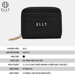 [Tặng hộp 20.10] Ví nữ ELLY EVH114 ví cầm tay da tổng hợp cao cấp nhỏ gọn thời trang thanh lịch 2