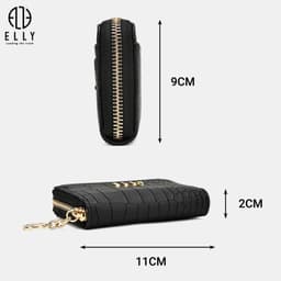 [Tặng hộp 20.10] Ví nữ ELLY EVH114 ví cầm tay da tổng hợp cao cấp nhỏ gọn thời trang thanh lịch 4