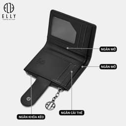 [Tặng hộp 20.10] Ví nữ ELLY EVH115 ví cầm tay da tổng hợp cao cấp nhỏ gọn thời trang thanh lịch 6