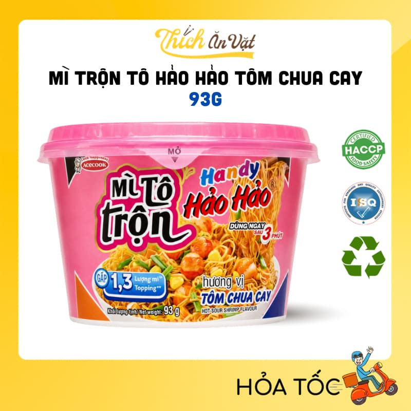 Mì Trộn Tô Hảo Hảo Tôm Chua Cay 93g - Mì Hảo Hảo Acecook - Thích Ăn Vặt