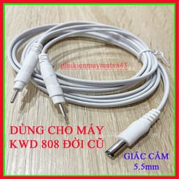 Dây điện xung đa năng giắc 5.5mm ra 02 đầu kim dùng cho máy KWD 808 đời cũ, máy massage điện xung 1