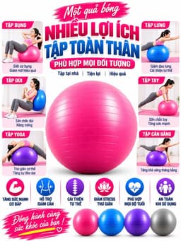 Bóng Tập Gym, Tập Yoga Trơn 65 - 75cm - 85cm Tặng Kèm Bơm Chỉ Có Tại Gym Sport 6