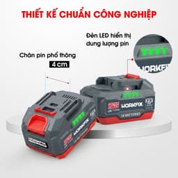 Pin 15cell WORKFIX WF-BK6000PLUS, Dung Lượng 6.0ah Xả 10C, Chân pin phổ thông - Vỏ ABS chống va đập, chống cháy 9