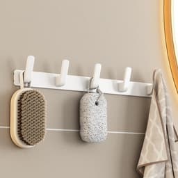 Thanh Móc Sắt Treo Quần Áo Rika 5 Móc và 6 Móc Inox Bắt Tường/ hút chân không Vân Sóng (260) 38*5*6cm. LMS 5