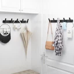 Thanh Móc Sắt Treo Quần Áo Rika 5 Móc và 6 Móc Inox Bắt Tường/ hút chân không Vân Sóng (260) 38*5*6cm. LMS 6