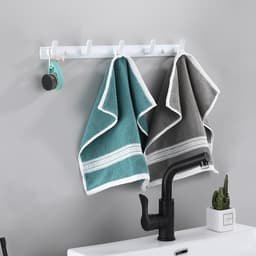 Thanh Móc Sắt Treo Quần Áo Rika 5 Móc và 6 Móc Inox Bắt Tường/ hút chân không Vân Sóng (260) 38*5*6cm. LMS 2