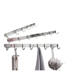 Thanh Móc Sắt Treo Quần Áo Rika 5 Móc và 6 Móc Inox Bắt Tường/ hút chân không Vân Sóng (260) 38*5*6cm. LMS 9