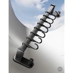 Thanh Kệ Sắt Dán Tường Treo Đồ Nhà Bếp NiLa 8 móc 45cm và Móc Áo Treo Nhà Vệ Sinh 6 Móc Inox Bắt Tường/ Rika 5 Móc. LMS 7