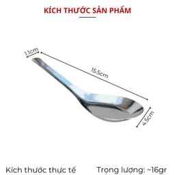 Thìa/Muỗng inox cao cấp hoa sen và Nhựa Phíp Lùn Việt Nhật 2856. LMS 7