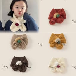 Khăn quàng cổ dệt kim mềm mại cho trẻ em Hoạt hình dễ thương Mùa đông ấm áp cho trẻ sơ sinh Tập đi Cổ ấm áp Cô gái Khăn 3