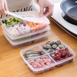 Hộp Chia Thực Phẩm 4 Ngăn 710ml Nắp Dẻo Kín Không Gỉ Nước Nhựa Sạch Bảo Quản Thức Ăn Tốt (8.5DPGDBT) 2