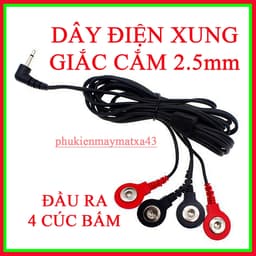 Dây điện xung đa năng giắc 2.5mm ra 04 cúc nút bấm, dùng cho các máy massage trị liệu điện xung... 1