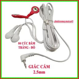 Dây điện xung đa năng giắc 2.5mm ra 04 cúc nút bấm, dùng cho các máy massage trị liệu điện xung... 2