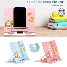 Giá Kẹp Đỡ Sách, Điện Thoại, Ipad Việt Nhật 5693 và Giá Đỡ Silicon Dẻo Đa Góc Điều Chỉnh 1