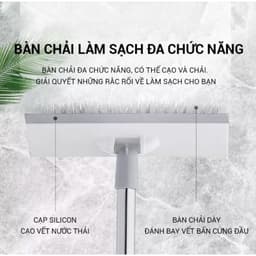 Cây Chà Sàn 2 Đầu Cọ Góc Nghiên 45 Độ+Gạt Nước và Chổi Chà Sàn Có đầu Gạt Nước đầu Xoay Trái Phải Mẫu 2023. LMS 3