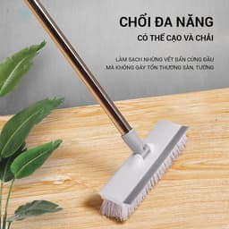 Cây Chà Sàn 2 Đầu Cọ Góc Nghiên 45 Độ+Gạt Nước và Chổi Chà Sàn Có đầu Gạt Nước đầu Xoay Trái Phải Mẫu 2023. LMS 5