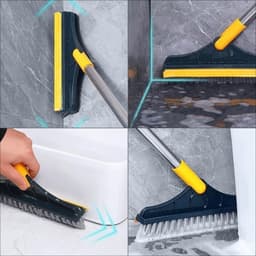 Cây Chà Sàn 2 Đầu Cọ Góc Nghiên 45 Độ+Gạt Nước và Chổi Chà Sàn Có đầu Gạt Nước đầu Xoay Trái Phải Mẫu 2023. LMS 9