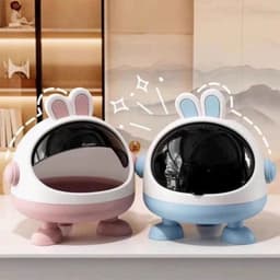 Hộp Đựng Đồ Tai Thỏ 3 Chân Phi Hành Gia và Kệ đựng (mỹ Phẩm/ Bút) Nhựa 5 Ngăn Xoay 360 độ. LMS 6