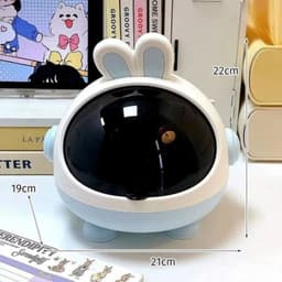 Hộp Đựng Đồ Tai Thỏ 3 Chân Phi Hành Gia và Kệ đựng (mỹ Phẩm/ Bút) Nhựa 5 Ngăn Xoay 360 độ. LMS 2