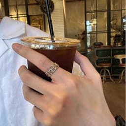 Nhẫn hoa diên vĩ phong cách châu Âu cổ điển đính đá zircon 6