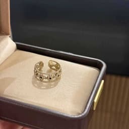 Nhẫn hoa diên vĩ phong cách châu Âu cổ điển đính đá zircon 5