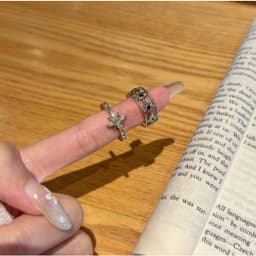 Nhẫn hoa diên vĩ phong cách châu Âu cổ điển đính đá zircon 8