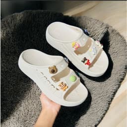 Dép nữ hai quai EVA siêu nhẹ, gắn charm thời trang, phong cách sang chảnh 128 1