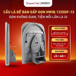 Cầu Là Để Bàn Gấp Gọn GKÖCH Germany HWIB.1335DF-13, 33x89cm Có Khay Để Bàn Là, Móc Treo Tiện Dụng 1