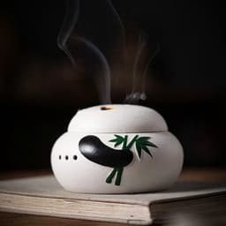 Lư hương gốm hình gấu trúc-Lư xông trầm 4
