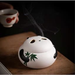 Lư hương gốm hình gấu trúc-Lư xông trầm 3