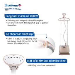 Bàn Ủi Hơi Nước Đứng BlueStone GSB-3951, 5 Mức Nhiệt, 1900w - 1.0Lit, Tự Làm Sạch, Chống Đóng Cặn, Hàng Chính Hãng 3