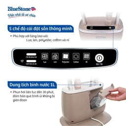 Bàn Ủi Hơi Nước Đứng BlueStone GSB-3951, 5 Mức Nhiệt, 1900w - 1.0Lit, Tự Làm Sạch, Chống Đóng Cặn, Hàng Chính Hãng 4