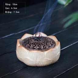 Lư xông trầm bạch ngọc liên hoa 2