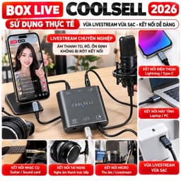 Box Live Coolsell 24Bit 192kHz Stereo Bản 2026, Cục Chuyển Âm Thanh Livestream Thu Âm, Hỗ Trợ Vừa Sạc Vừa Live 4