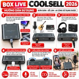 Box Live Coolsell 24Bit 192kHz Stereo Bản 2026, Cục Chuyển Âm Thanh Livestream Thu Âm, Hỗ Trợ Vừa Sạc Vừa Live 7