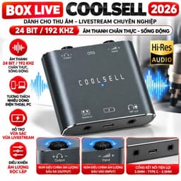 Box Live Coolsell 24Bit 192kHz Stereo Bản 2026, Cục Chuyển Âm Thanh Livestream Thu Âm, Hỗ Trợ Vừa Sạc Vừa Live 5