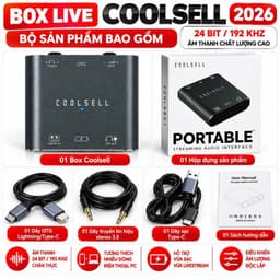 Box Live Coolsell 24Bit 192kHz Stereo Bản 2026, Cục Chuyển Âm Thanh Livestream Thu Âm, Hỗ Trợ Vừa Sạc Vừa Live 2