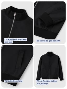 Áo khoác khaki nam YODY phối bo tay, cổ dựng, form suông, thoải mái MCJA26F002 3