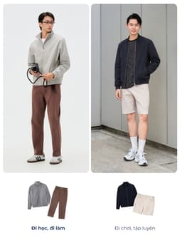 Áo khoác khaki nam YODY phối bo tay, cổ dựng, form suông, thoải mái MCJA26F002 6